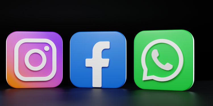 Social media applications, Facebook WhatsApp and Instagram