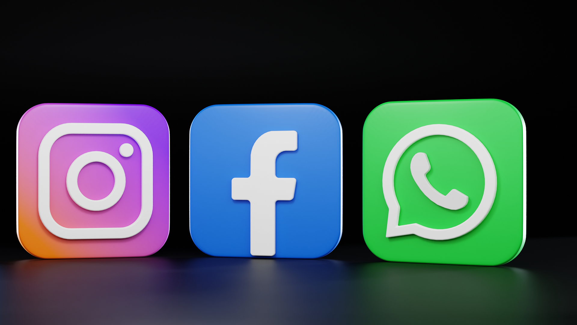 Social media applications, Facebook WhatsApp and Instagram