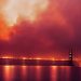 wildfire in California, evacuation and damage to structures