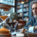 old man seeing time lapse sitting on table representing Why time feels faster as we age