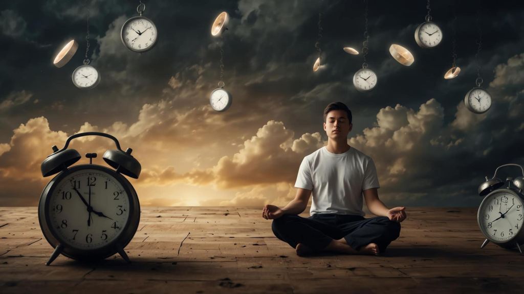 A man and clock signifying importance of time perception