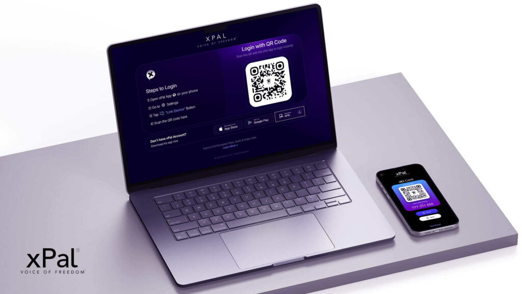 xPal Secure Messaging App for Desktop is live in a user laptop screen